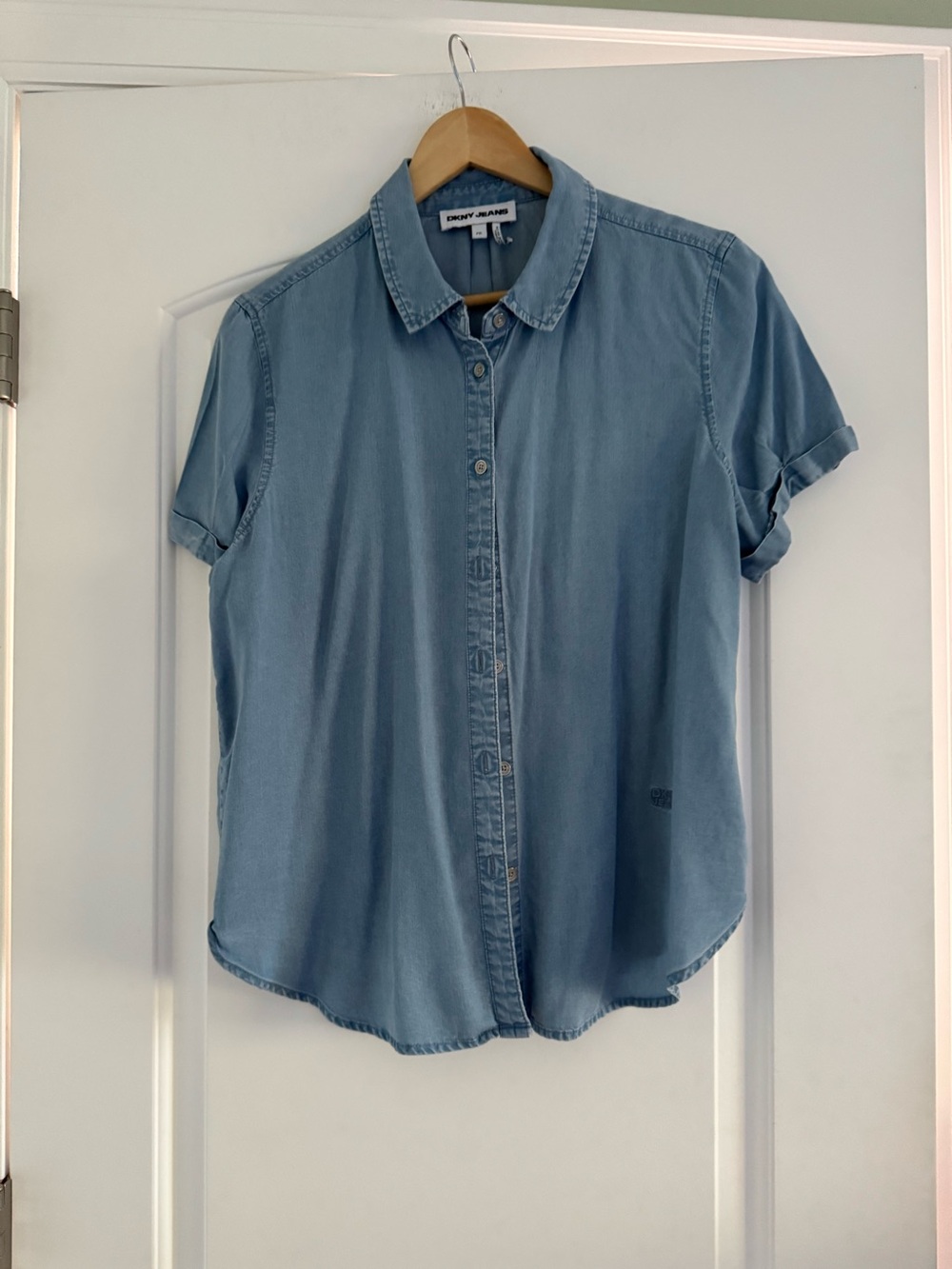 Light Wash Denim Button-Up Shirt